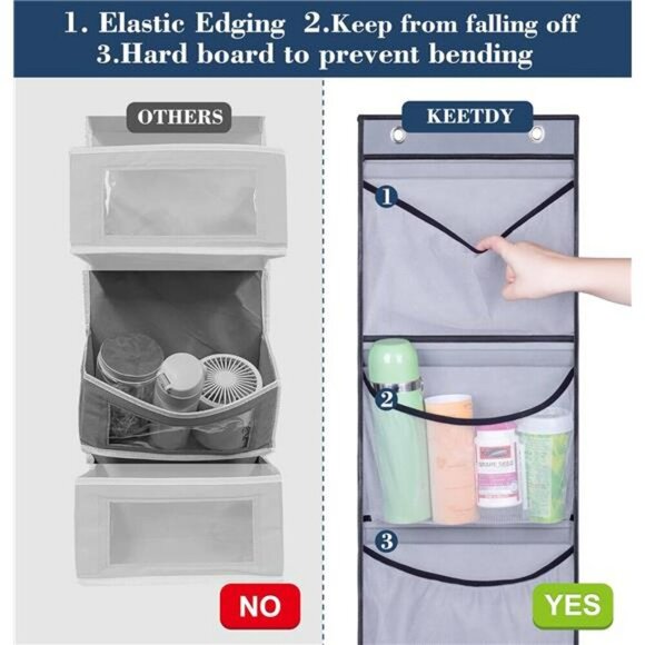 Over Door Hanging Organizer with Pockets Closet Storage Shelves 2 Pack - Picture 6 of 7